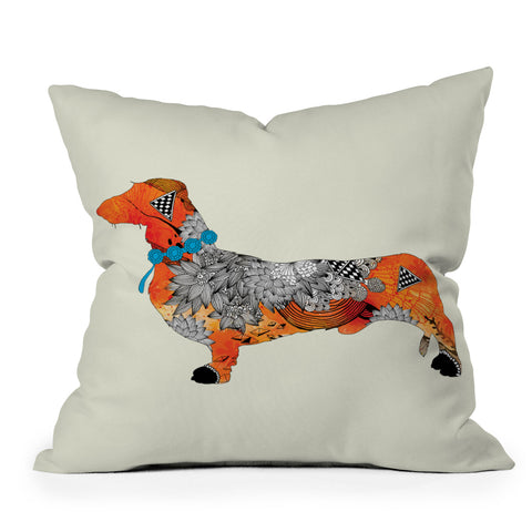 Iveta Abolina Wiener Dog Outdoor Throw Pillow