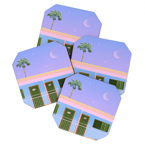 Izzy Lawrence Moonlit Motel Coaster Set
