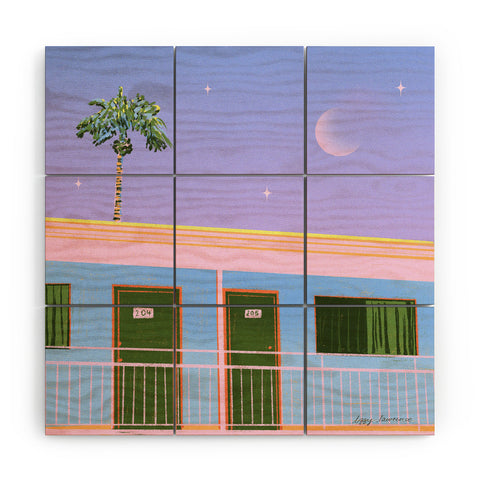 Izzy Lawrence Moonlit Motel Wood Wall Mural