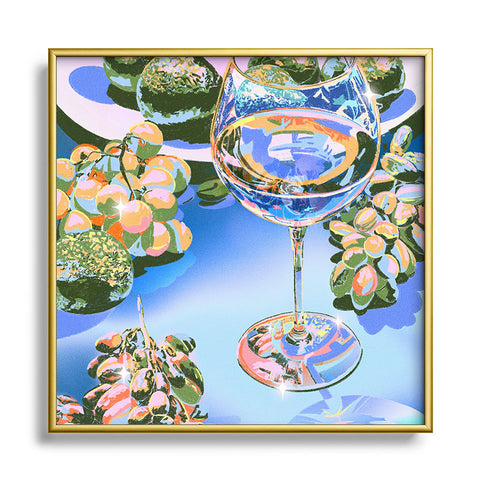 Izzy Lawrence Vino Square Metal Framed Art Print