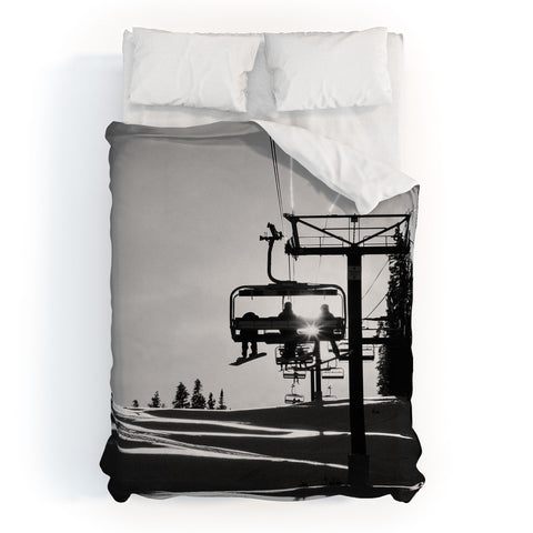 J. Freemond Visuals Chairlift Shadow Play Duvet Cover
