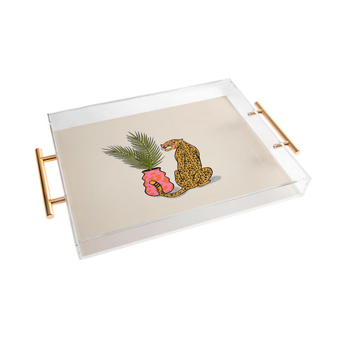Jaclyn Caris Cheetah Plant Acrylic Tray