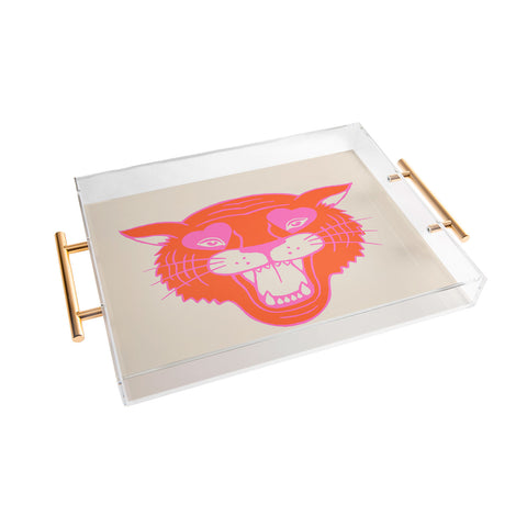 Jaclyn Caris Neon Tiger Acrylic Tray