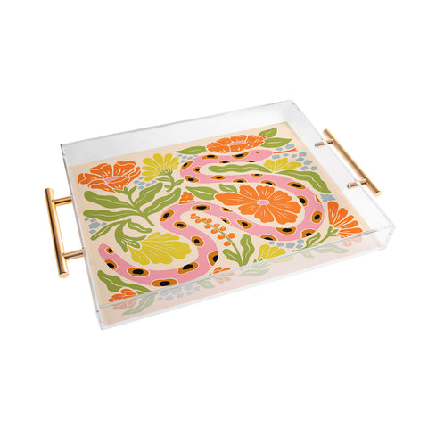 Jaclyn Caris Snake in the Garden Acrylic Tray