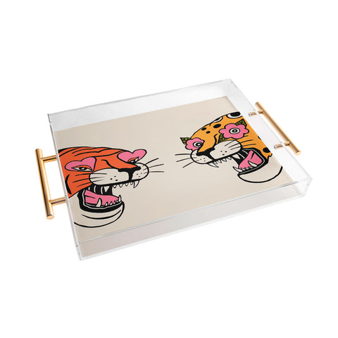 Jaclyn Caris Tiger Cheetah Acrylic Tray