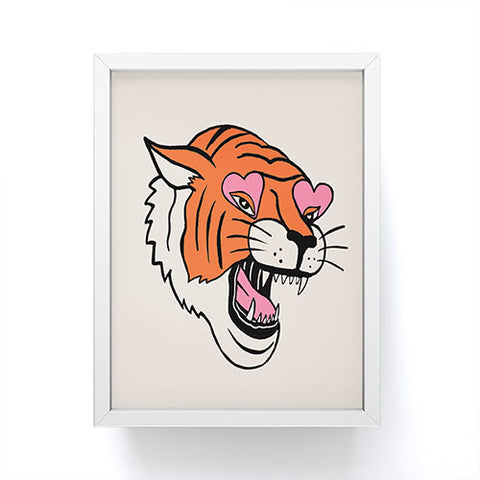 Jaclyn Caris Tiger Heart Eyes Framed Mini Art Print