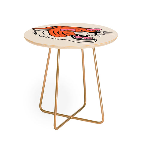 Jaclyn Caris Tiger Heart Eyes Round Side Table