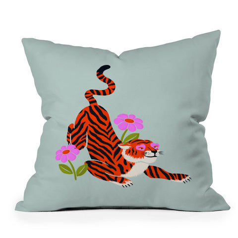 Jaclyn Caris Tiger Outdoor Throw Pillow