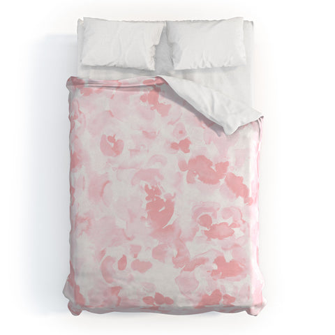 Jacqueline Maldonado Abstract Flora Millennial Pink Duvet Cover