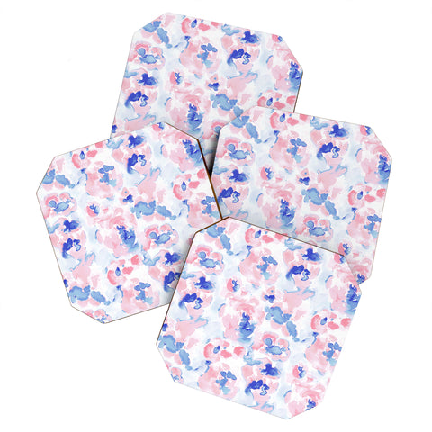 Jacqueline Maldonado Abstract Flora Pastel Coaster Set
