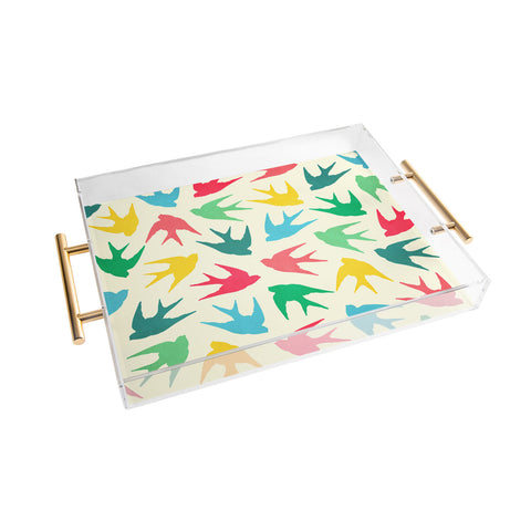 Jacqueline Maldonado Birds Multicolor Acrylic Tray