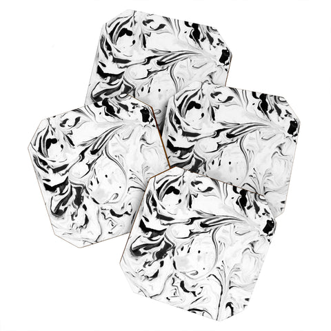 Jacqueline Maldonado Black and White Marble Coaster Set