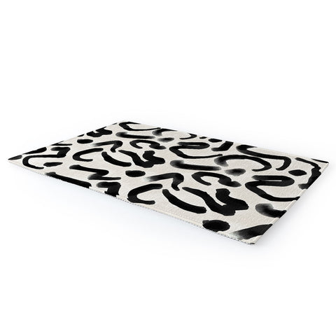 Jacqueline Maldonado Black Brushstroke Ecru Area Rug