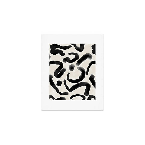 Jacqueline Maldonado Black Brushstroke Ecru Art Print