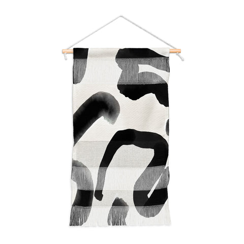 Jacqueline Maldonado Black Brushstroke Ecru Wall Hanging Portrait