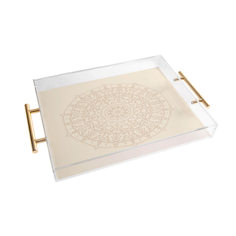 Jacqueline Maldonado Boho Mandala Beige Acrylic Tray