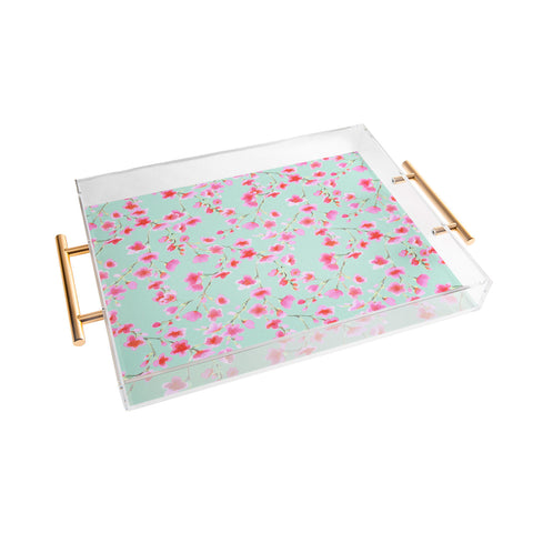 Jacqueline Maldonado Cherry Blossom Mint Acrylic Tray