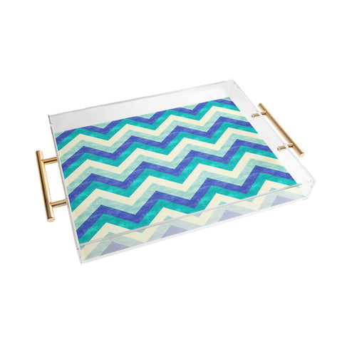 Jacqueline Maldonado Chevron Ocean Acrylic Tray