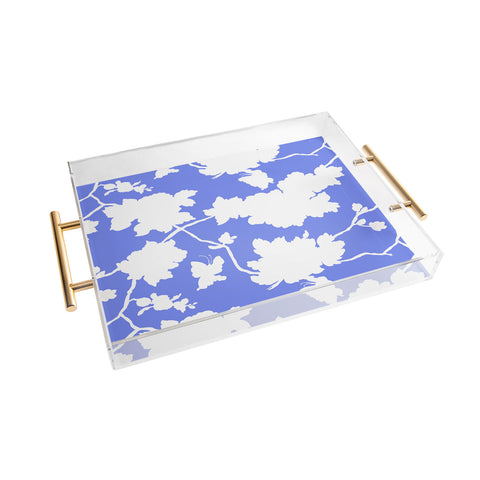 Jacqueline Maldonado Chinoserie Silhouette Blue Acrylic Tray