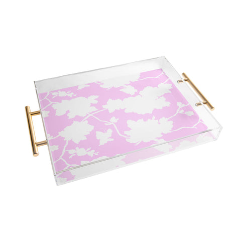 Jacqueline Maldonado Chinoserie Silhouette Blush Acrylic Tray