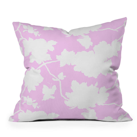 Jacqueline Maldonado Chinoserie Silhouette Blush Outdoor Throw Pillow