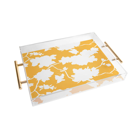 Jacqueline Maldonado Chinoserie Silhouette Yellow Acrylic Tray