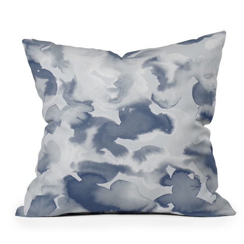 Jacqueline Maldonado Clouds Slate Blue Grey Outdoor Throw Pillow