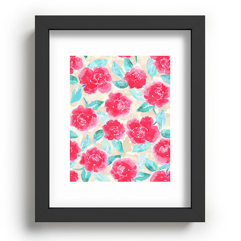 Jacqueline Maldonado Cottage Peonies Pink Recessed Framing Rectangle