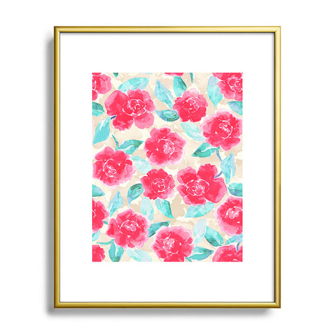 Jacqueline Maldonado Cottage Peonies Pink Metal Framed Art Print