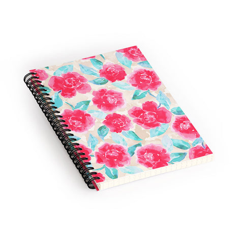 Jacqueline Maldonado Cottage Peonies Pink Spiral Notebook