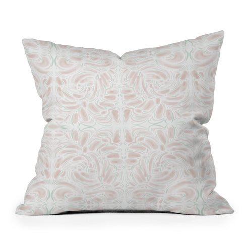 Jacqueline Maldonado Curve Blush Green Outdoor Throw Pillow