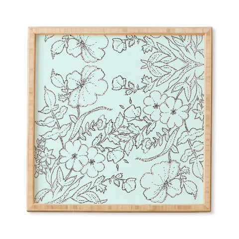 Jacqueline Maldonado Dotted Floral Scroll Mint Framed Wall Art