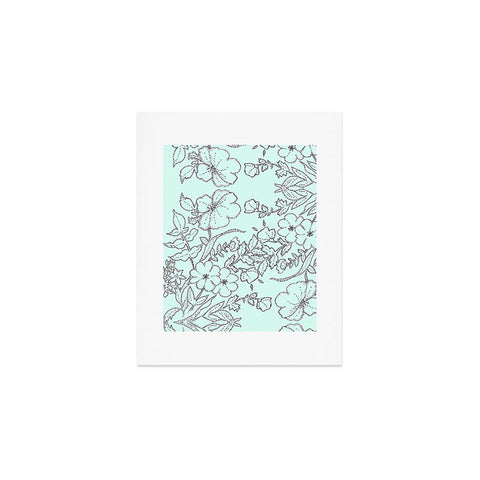 Jacqueline Maldonado Dotted Floral Scroll Mint Art Print