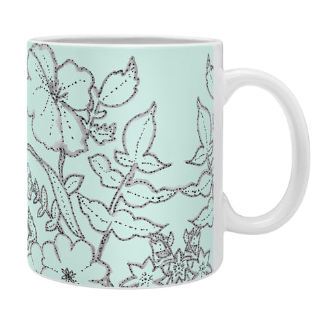 Jacqueline Maldonado Dotted Floral Scroll Mint Coffee Mug