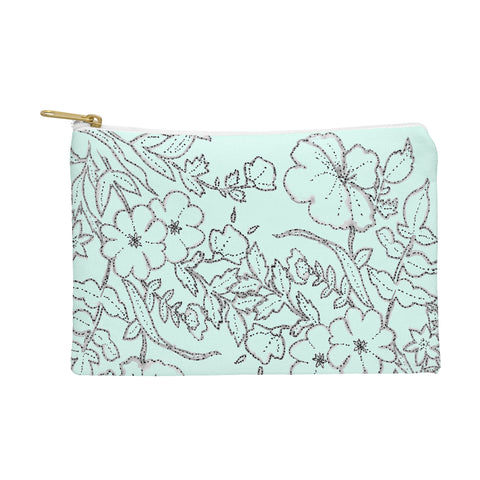 Jacqueline Maldonado Dotted Floral Scroll Mint Pouch