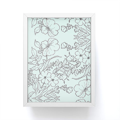 Jacqueline Maldonado Dotted Floral Scroll Mint Framed Mini Art Print