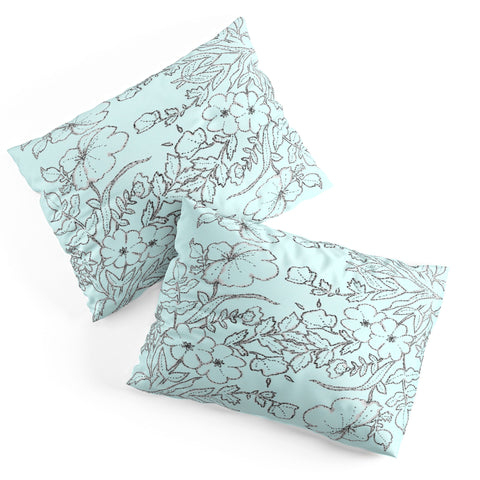 Jacqueline Maldonado Dotted Floral Scroll Mint Pillow Shams