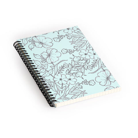 Jacqueline Maldonado Dotted Floral Scroll Mint Spiral Notebook