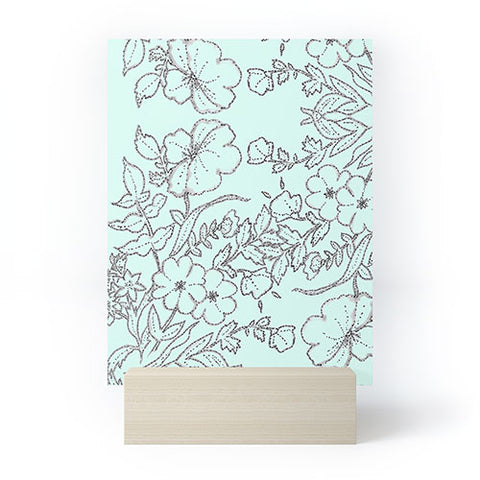 Jacqueline Maldonado Dotted Floral Scroll Mint Mini Art Print