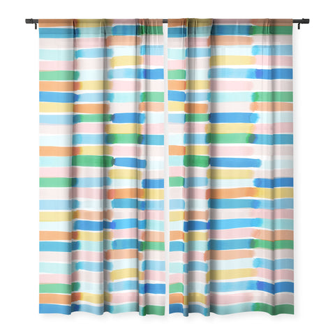 Jacqueline Maldonado Dreamy Watercolor Dashes Multi Sheer Non Repeat