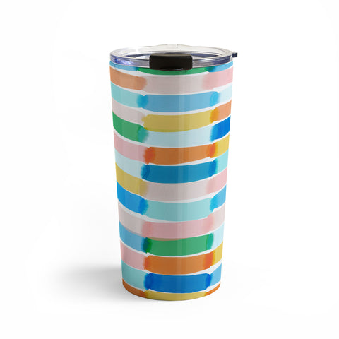 Jacqueline Maldonado Dreamy Watercolor Dashes Multi Travel Mug