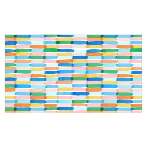 Jacqueline Maldonado Dreamy Watercolor Dashes Multi Tablecloth