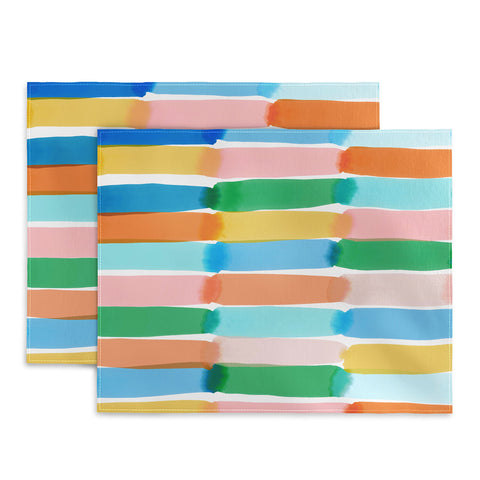 Jacqueline Maldonado Dreamy Watercolor Dashes Multi Placemat
