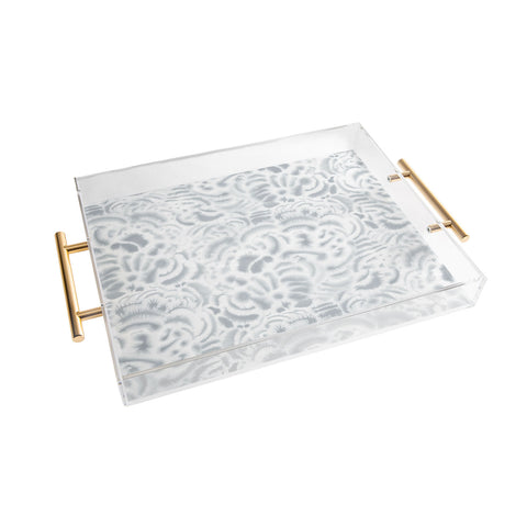 Jacqueline Maldonado Dye Curves Grey Acrylic Tray
