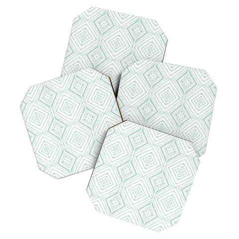 Jacqueline Maldonado Dye Dash Diamond light green Coaster Set