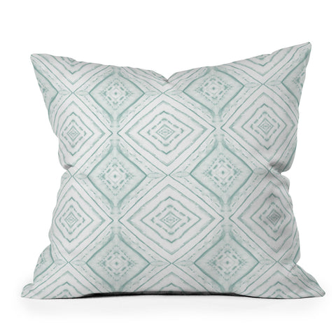 Jacqueline Maldonado Dye Dash Diamond light green Outdoor Throw Pillow