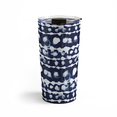 Jacqueline Maldonado Dye Dot Stripe Indigo Travel Mug