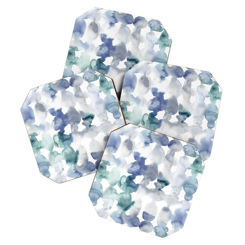 Jacqueline Maldonado Dye Ovals Blue Green Coaster Set