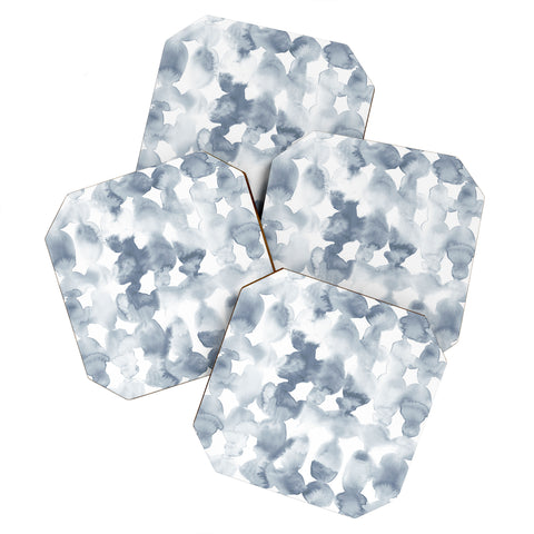 Jacqueline Maldonado Dye Ovals Bue Fog Coaster Set