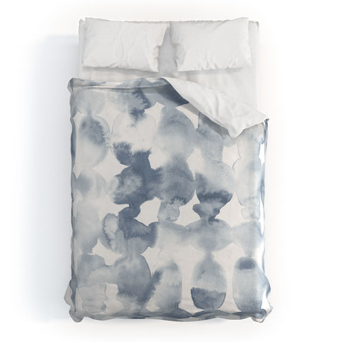 Jacqueline Maldonado Dye Ovals Bue Fog Duvet Cover
